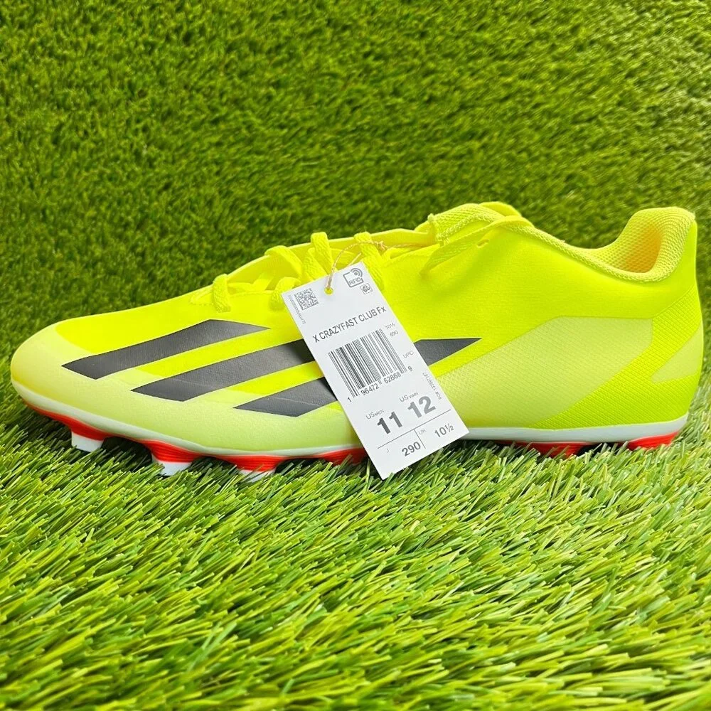 Adidas X Crazyfast Club FxG Mens Size 11 Yellow Black Running Soccer Cleats_3